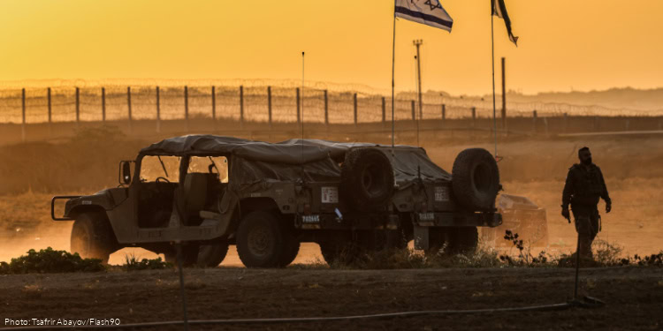 Israeli soldiers seen near the Israeli border with the Gaza Strip, November 23, 2025.