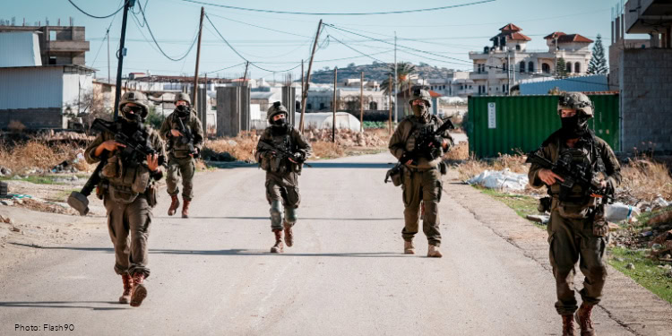 Israeli soldiers are seen during an army raid in the West Bank town of Tubas, November 26, 2025. Photo by FLASH90