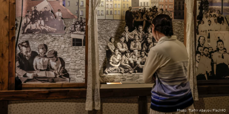 People visit the “From Holocaust to Revival” Holocaust Museum in Kibbutz Yad Mordechai, near the Israeli border with the Gaza Strip, on the eve of Holocaust Remembrance Day, April 13, 2026.