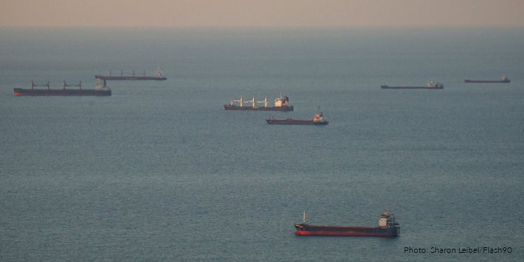 Ships at sea amid rising tensions with Iran.