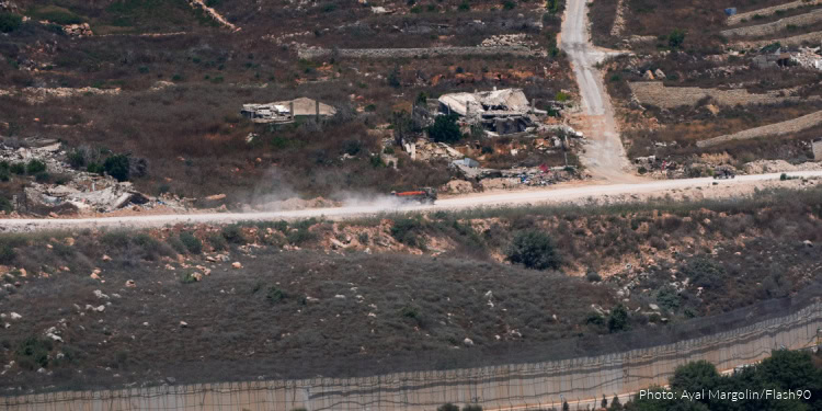 An Israeli military convoy in the village of Odaisseh, southern Lebanon, near the Lebanon-Israel border. July 22, 2026.