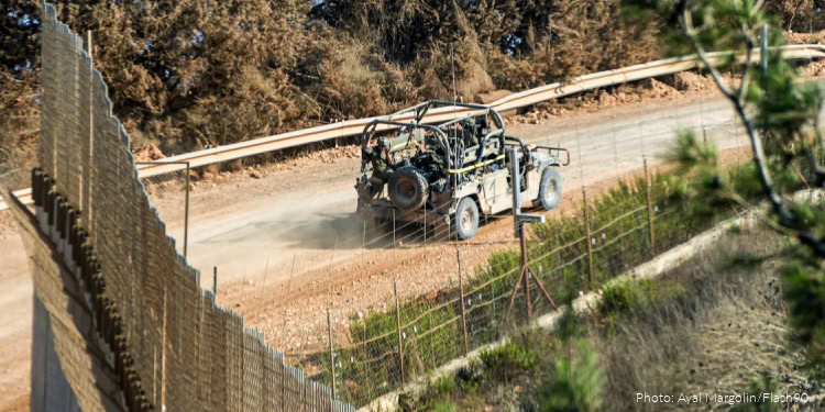 An IDF patrol near the Israel-Lebanon border fence. August 31, 2026.