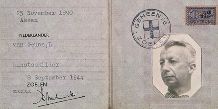 ID card forged by museum curator Willem Sandberg
