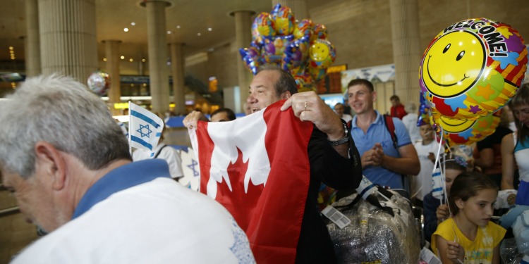 Rabbi Eckstein with Canadian flag