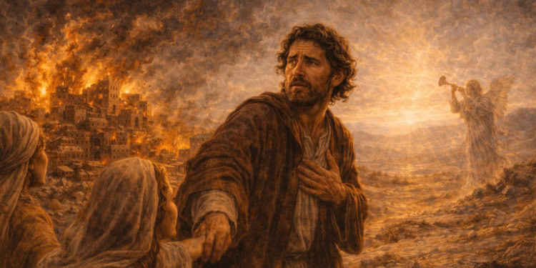 Lot lingers with his family as God calls him to leave