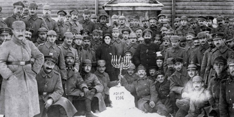 German soldiers celebrate Hanukkah during WWI, 1916