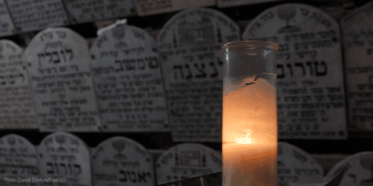 Grave stones representing people killed in the Holocaust