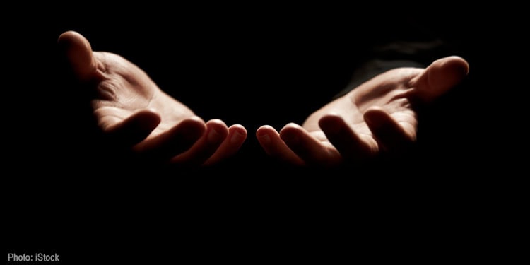 Hands reaching out