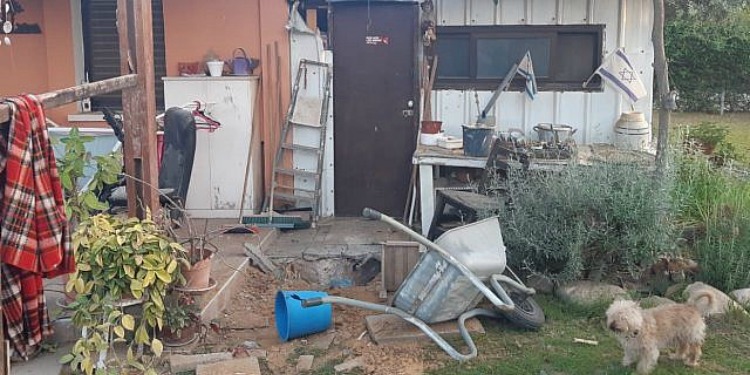 The outside of a house in Israel after rockets have hit.