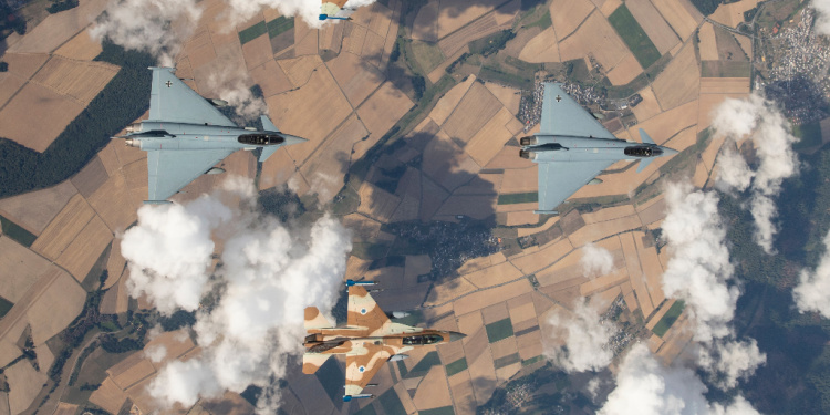 IAF and German Air Force fly over Dachau, August 2020