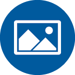 Picture icon on blue circle