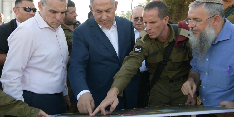 PM Netanyahu at scene of terror stabbing, August 8, 2019