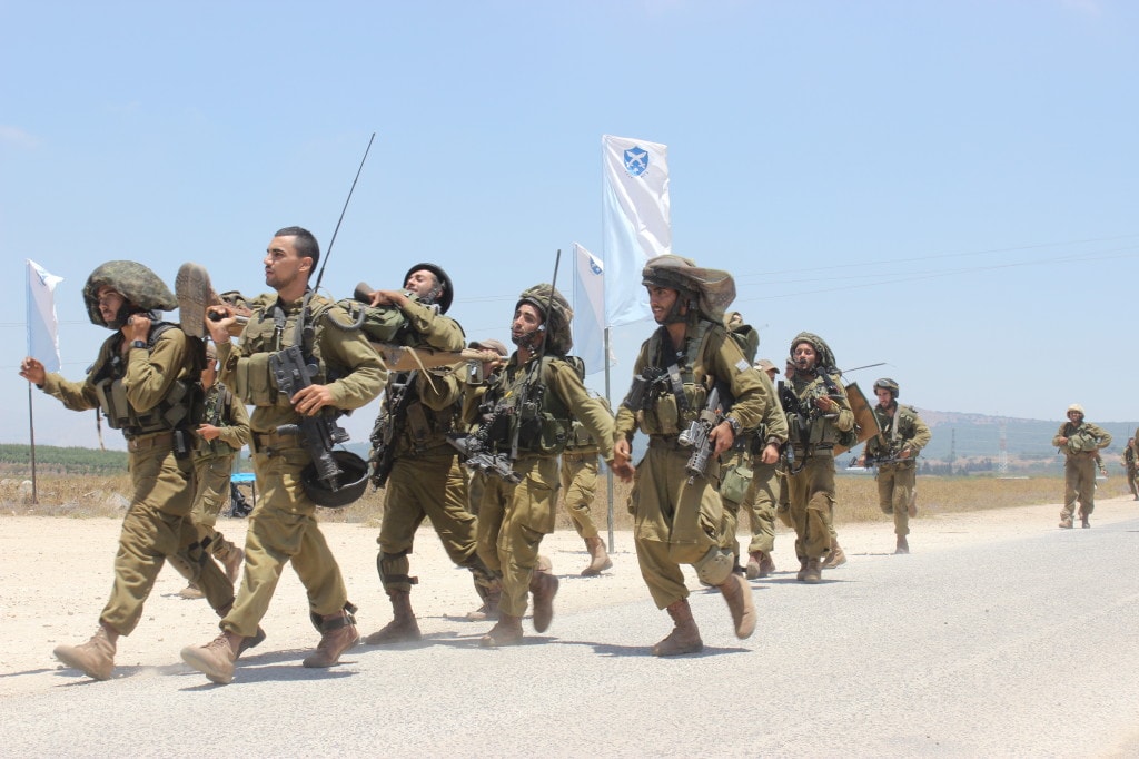 IDF Druze soldiers in the Herev battalion marching in Israel.