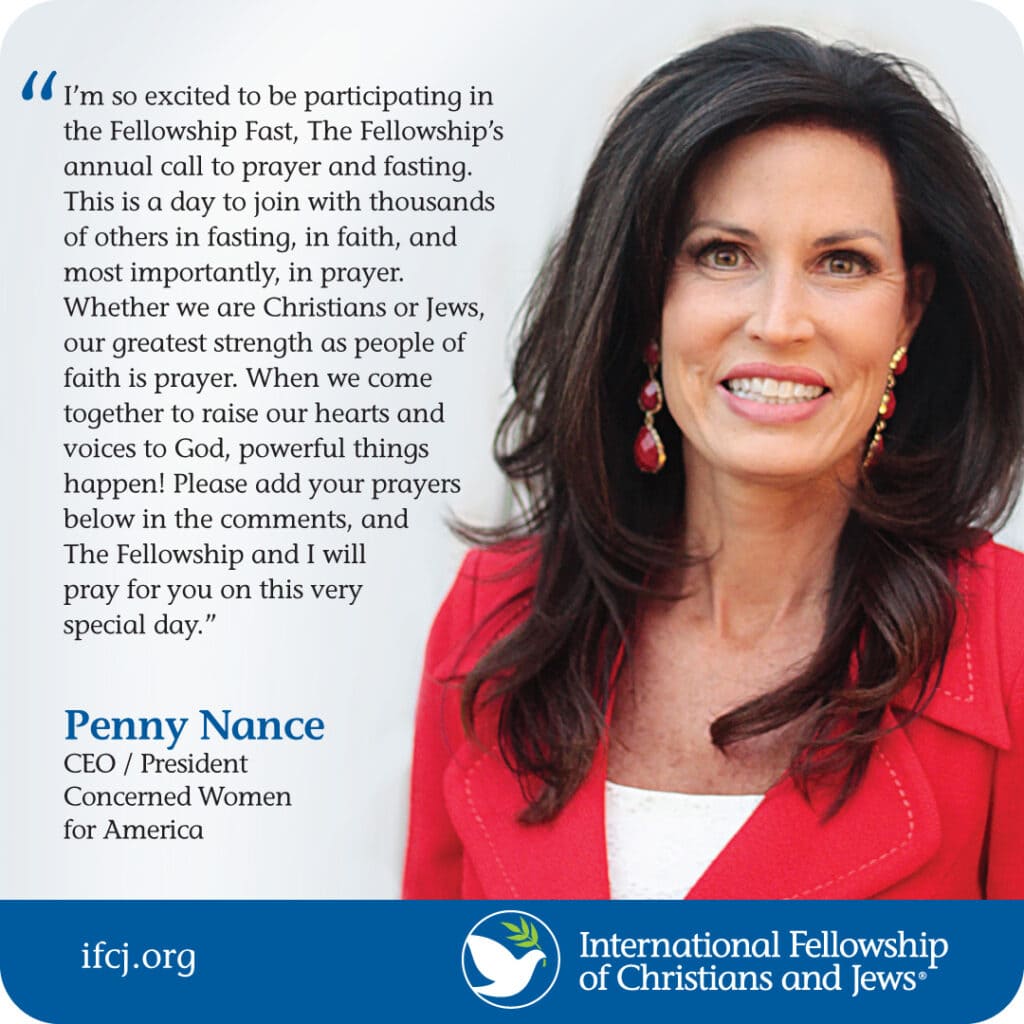 Promotional quote by Penny Nance for a call to the Fellowship Fast