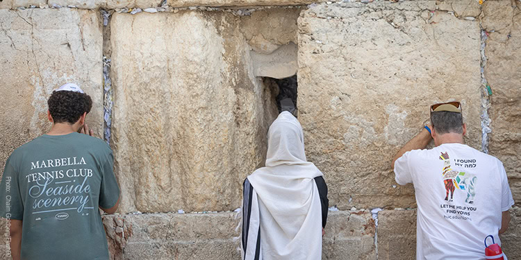 Jews praying at the Western Wall
