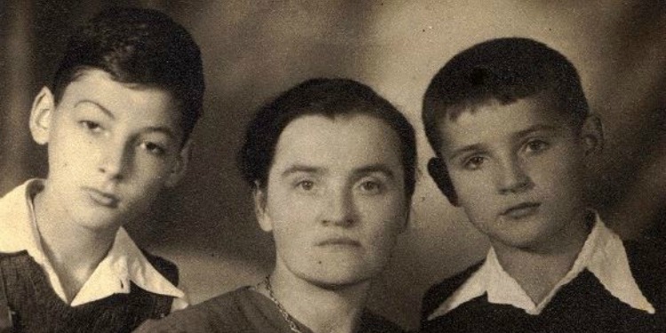 Nanny Karolina Maciag, center, survivor on left, son on right
