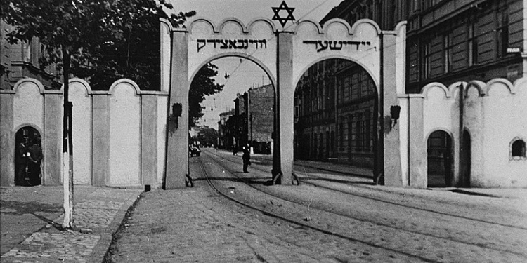 Gate to Krakow Ghetto, which is where Mimi Reinhardt (Oskar Schindler's secretary) first survived the Holocaust