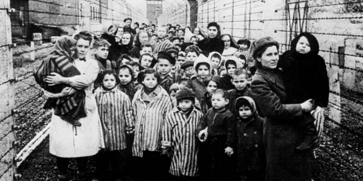 Children liberated from Auschwitz, 1945