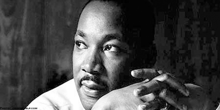 Black and white image of Martin Luther King Jr.