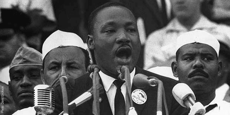 MLK delivering his historic I Have a Dream speech
