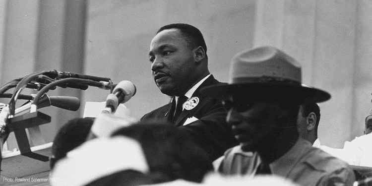 MLK speaking at the Civil Rights March