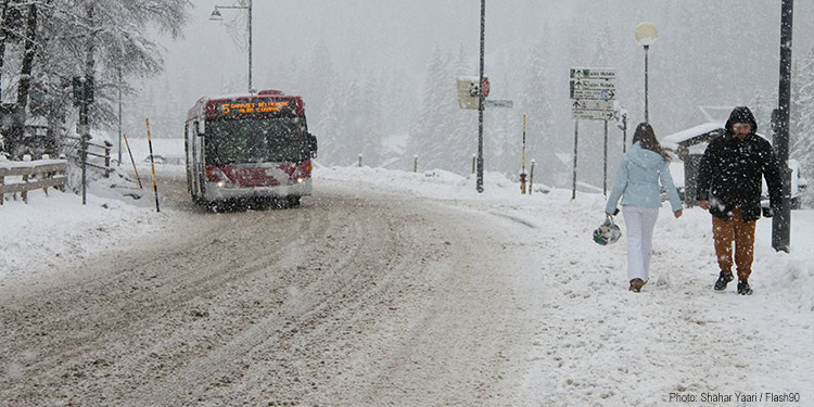 Man walking in a blizzard