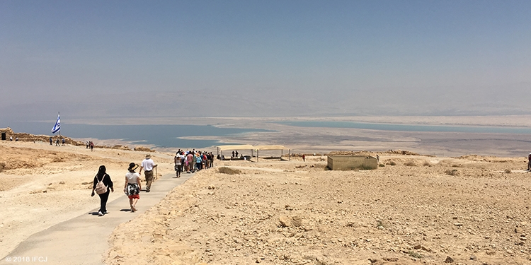 Road winding up to Masada