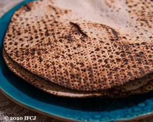 What is Passover? - Matzah stacked on a plate on Passover.