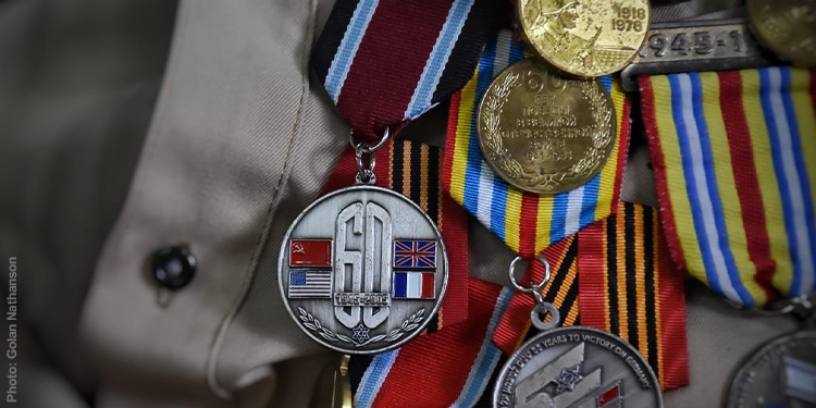 Medals pinned to a shirt
