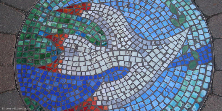 Image of mosaic dove artwork