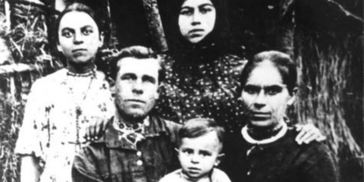 Black and white image of the Movchan Family.
