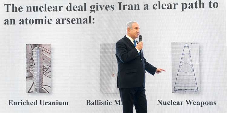 An infographic featuring Bibi and a nuclear deal.
