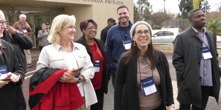 Yael Eckstein alongside Christian leaders as they tour Israel.