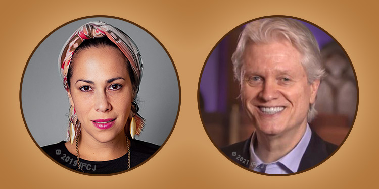Yael Eckstein and Bishop Lanier images illustrate personal podcast conversation