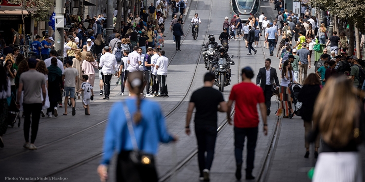 People walking in a town