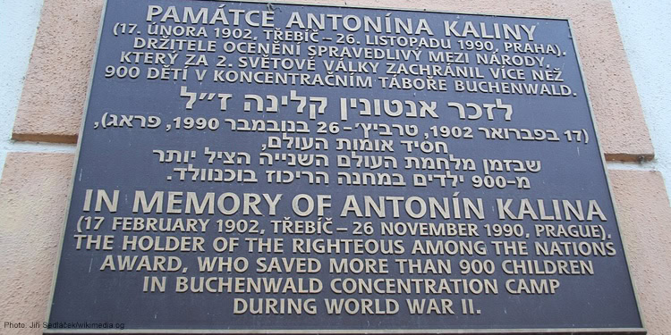 Plaque of Antonin Kalina in Trebic