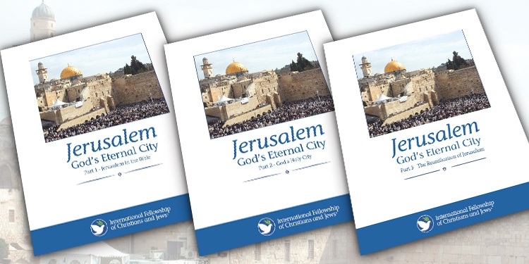 Three book covers of Jerusalem God's Eternal City booklet