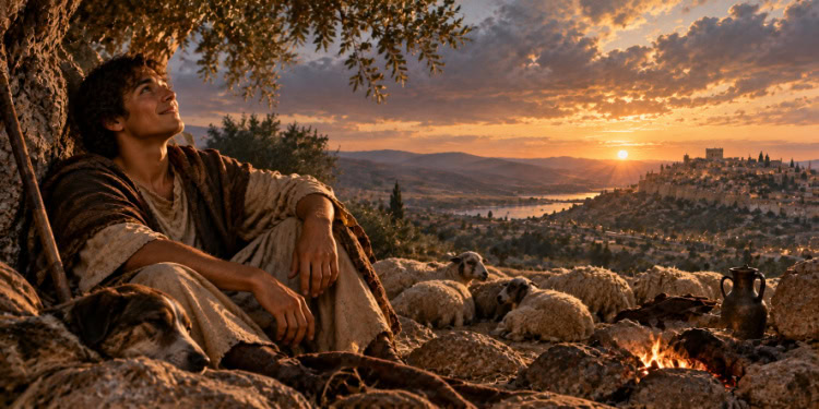 David the shepherd boy finds blessings in his faith in God