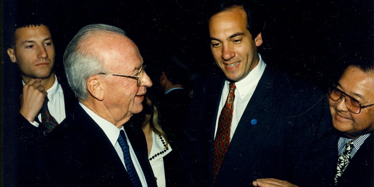 PM Yitzhak Rabin with Rabbi Yechiel Eckstein