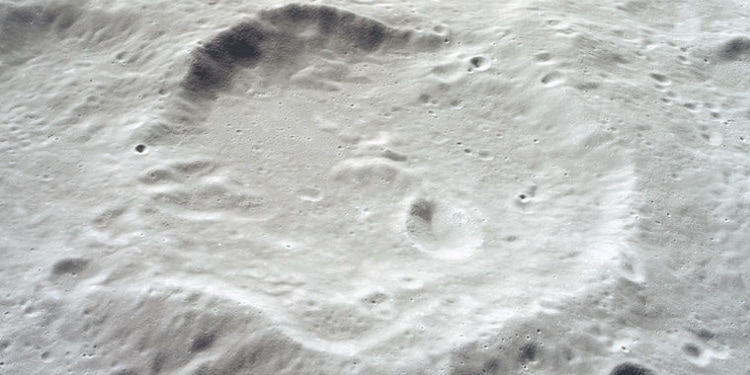 Racah crater on dark side of the moon as seen by Apollo 17