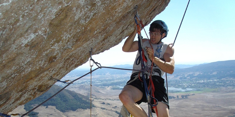 Man rock-climbing