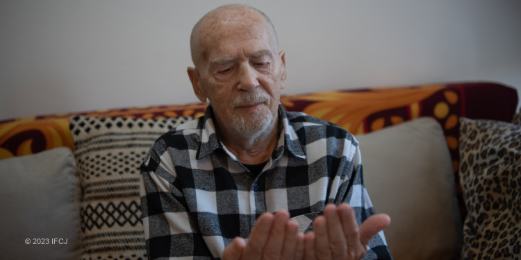 Arkady, a 93-year-old Holocaust survivor from Ukraine living in Israel