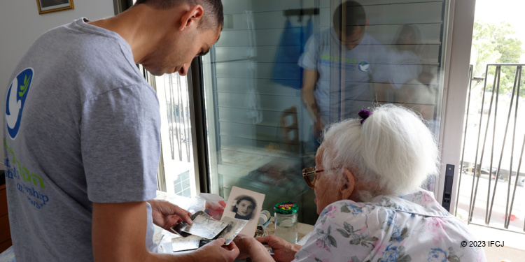 Beba, an elderly Holocaust survivor from Ukraine living in Israel