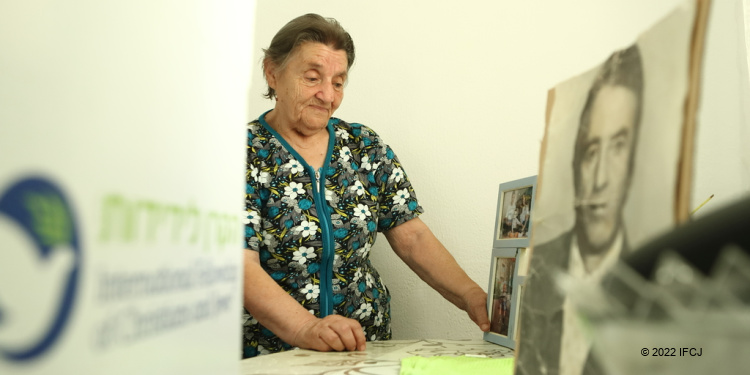 Betya, an elderly Holocaust survivor from Ukraine who has found faith and hope in Israel