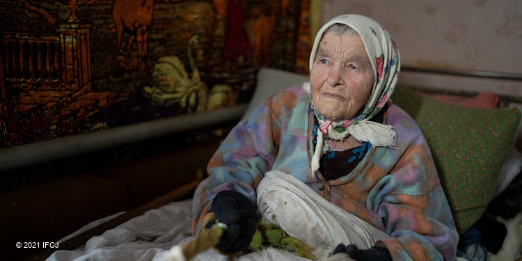Mariya, elderly Holocaust survivor in Ukraine