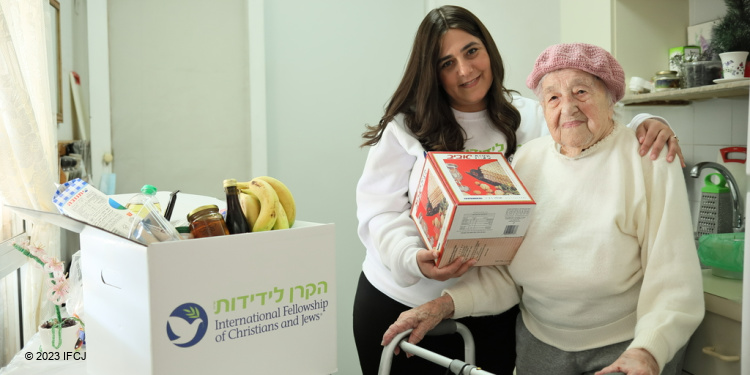 Sarah, 100-year-old Holocaust survivor in Israel, receives Passover food box from The Fellowship