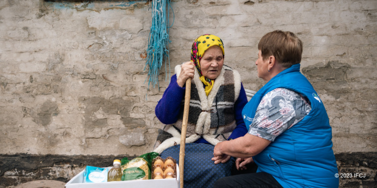 Varvara, blind Holocaust survivor, receives aid from The Fellowship in Ukraine