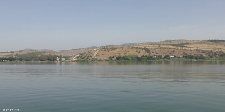 View from a boat ride on the Sea of Galilee.