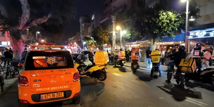 Scene of terror shooting in Tel Aviv, April 7, 2022