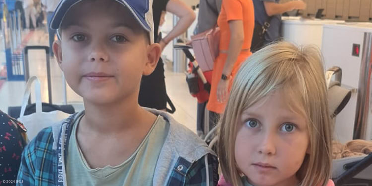 Siblings at Kishinev International Airport prior to making Aliyah